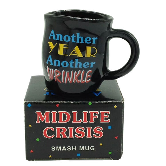 Another Year Another Wrinkle Funny Crumpled Coffee Cup Mug Vintage 80s Birthday - Picture 1 of 9